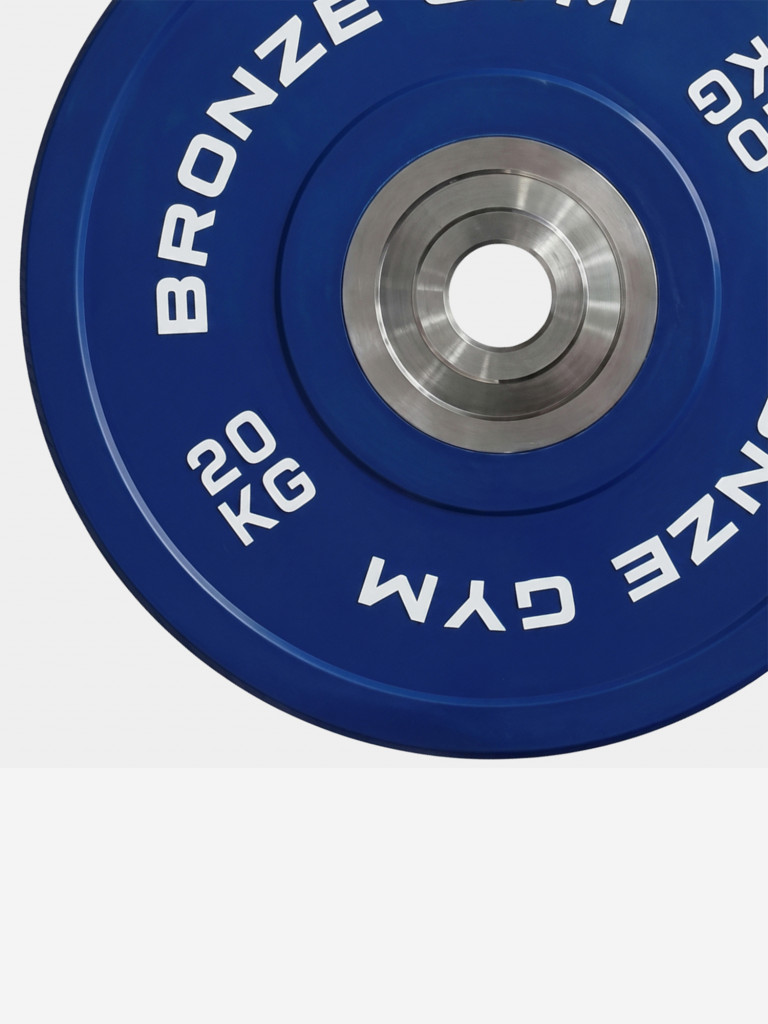 Диск олимпийский BRONZE GYM тяжелоатлетический синий 20 кг