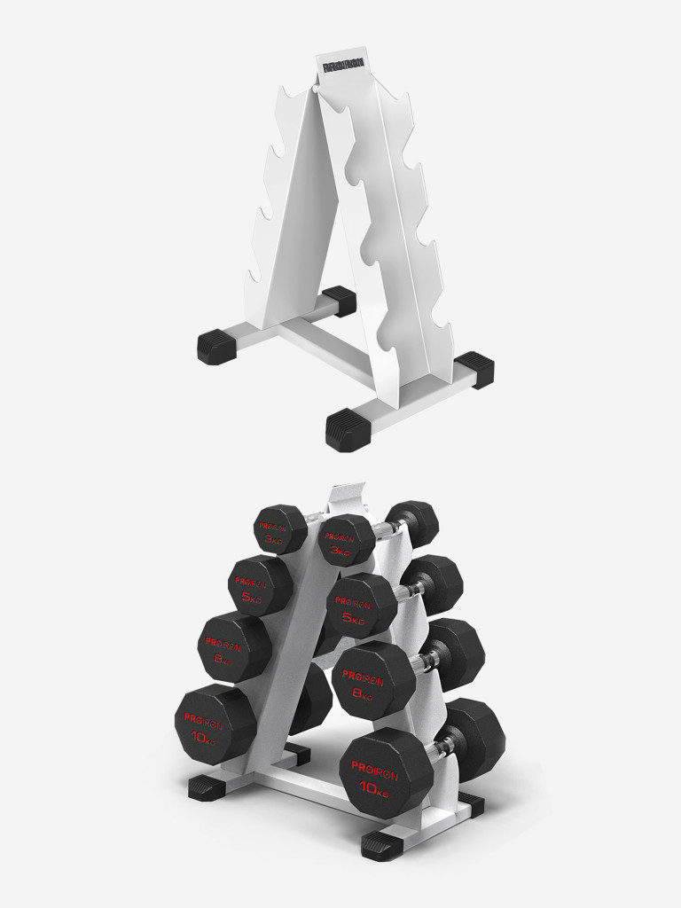 Стойка для гантелей PROIRON металлическая, 4 яруса