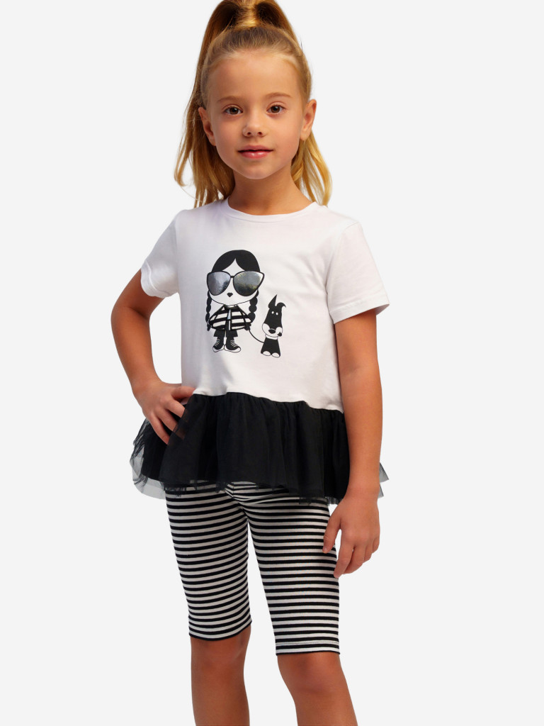 Комплект для девочек: легинсы укороченные, футболка PlayToday