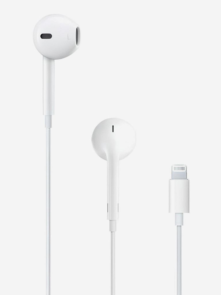 Наушники Apple EarPods с коннектором Lightning белый цвет — купить за 2590  руб. со скидкой 18 %, отзывы в интернет-магазине Спортмастер