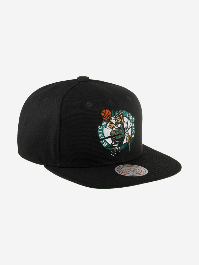 Бейсболка с прямым козырьком MITCHELL NESS HHSS7689-BCEYYPPPBLCK Boston Celtics NBA (черный)