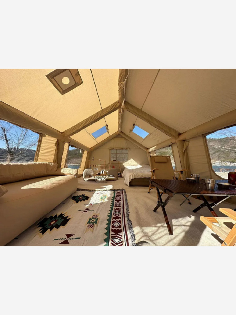 Надувная палатка Coody 13.68 Pro Beige, 5–7 человек, 13.6 м², модульная система HUB