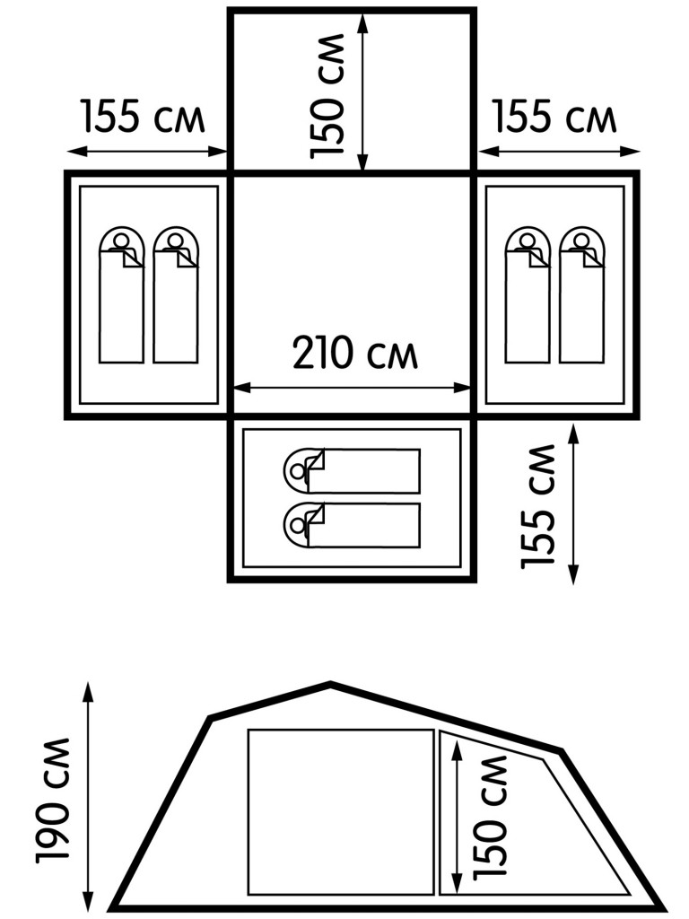 Палатка 6-местная Outventure Dalen 6