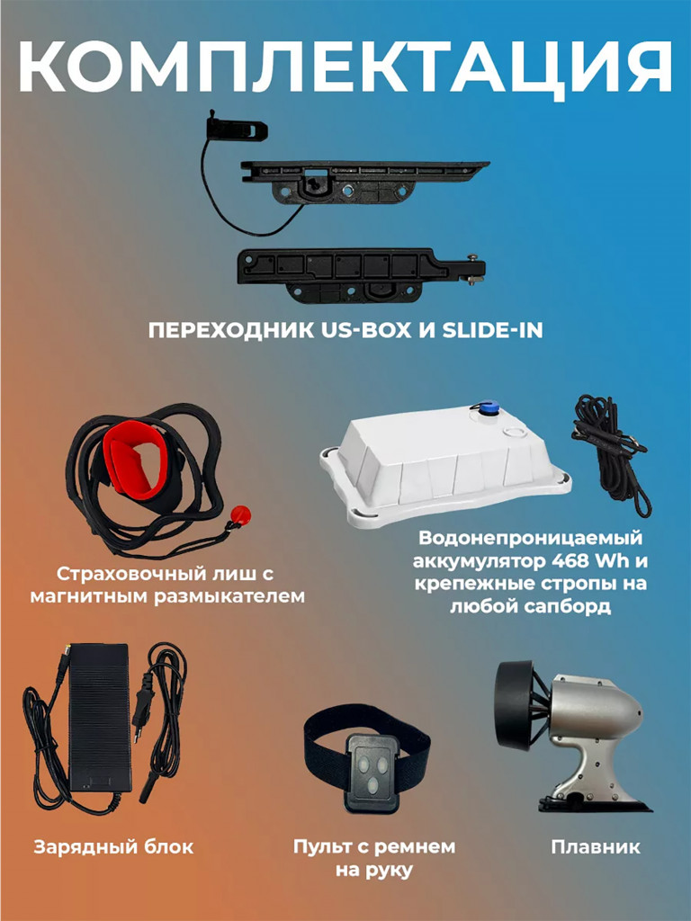 Электроплавник для сапборда TourusSup v.2024 13Ah 36V E-fin new 350W