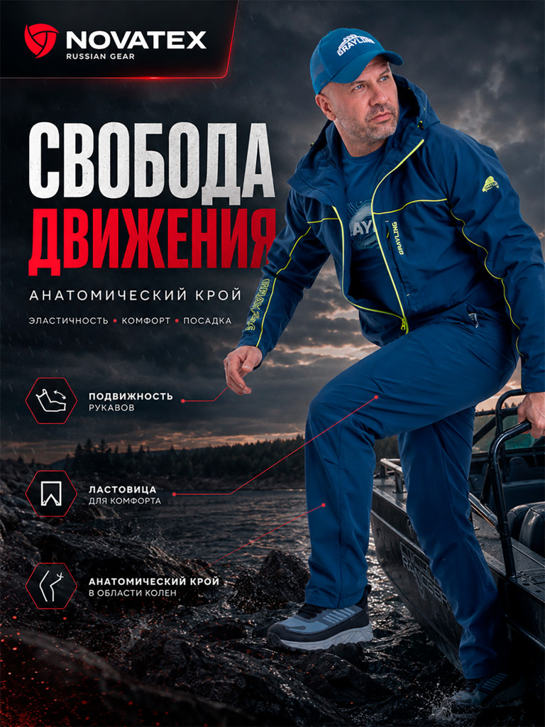 Костюм для рыбалки Траппер GRAYLING, летний, синий