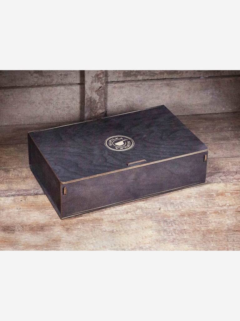 Финский набор посуды Kupilka Platinum Wood Box, цвет: черный