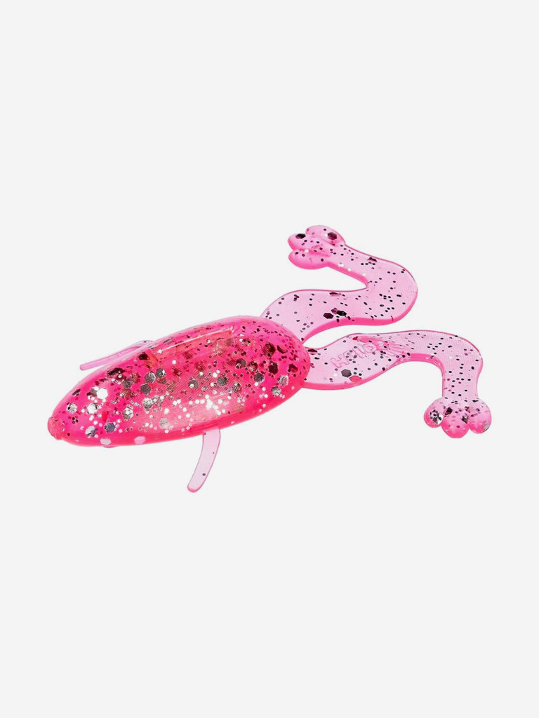 Мягкая приманка лягушка Helios Crazy Frog, 3,55" / 9,0 см, Silver Sparkles & Pink, 50 штук (HS-23-035-N)