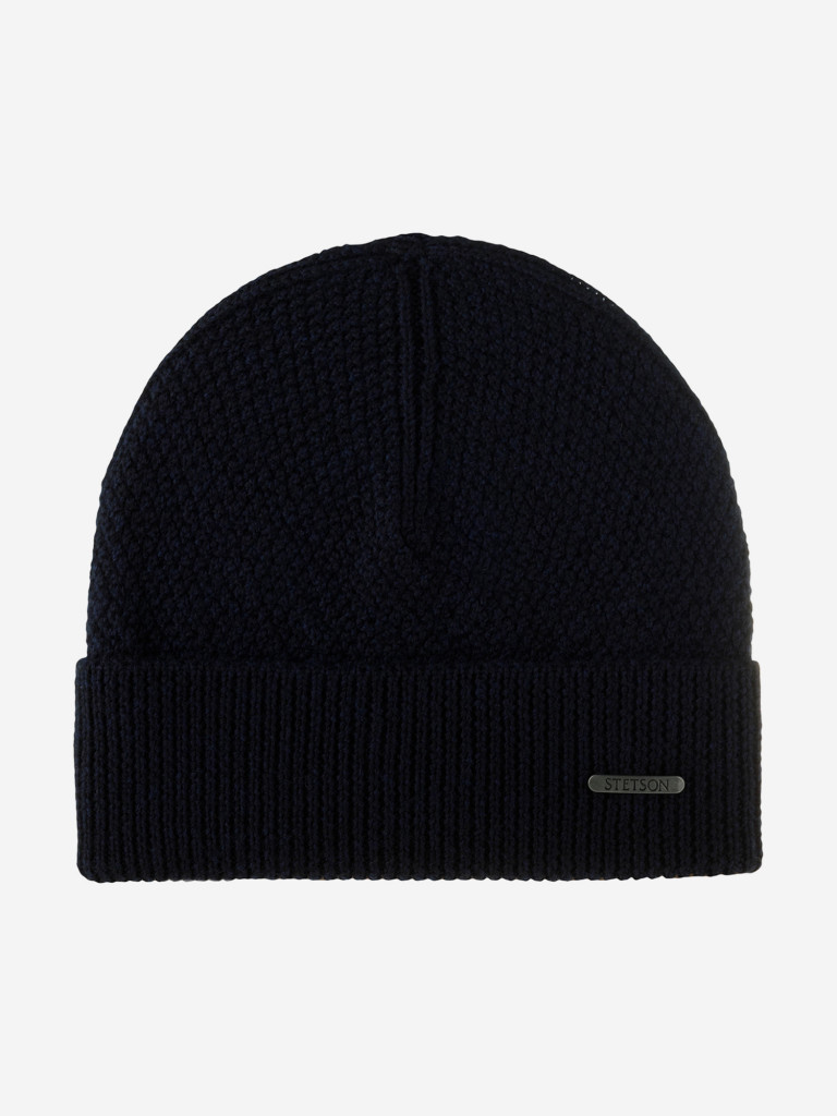 Шапка с отворотом STETSON 8599396 BEANIE MERINO WOOL (синий)
