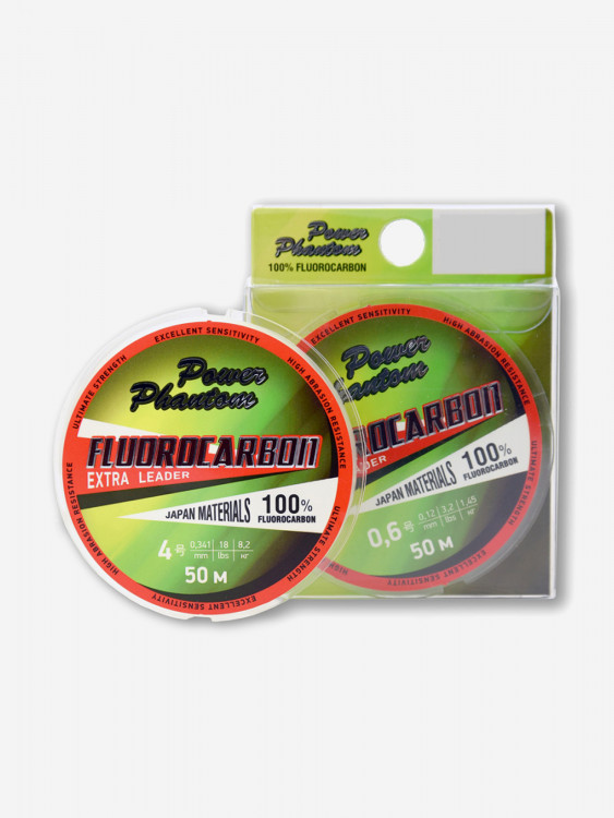 Леска Power Phantom Fluorocarbon Extra Leader 0,8 0,14мм, 1,73 кг, прозрачный, 50м