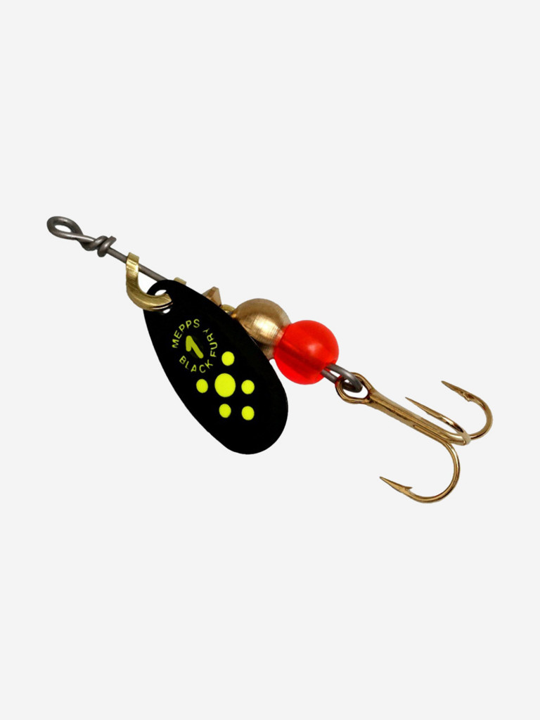 Блесна для рыбалки вертушка Mepps BLACK FURY 1, Black/Chartreuse, 1 штука