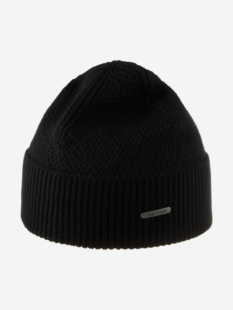 Шапка с отворотом STETSON 8599396 BEANIE MERINO WOOL (черный)