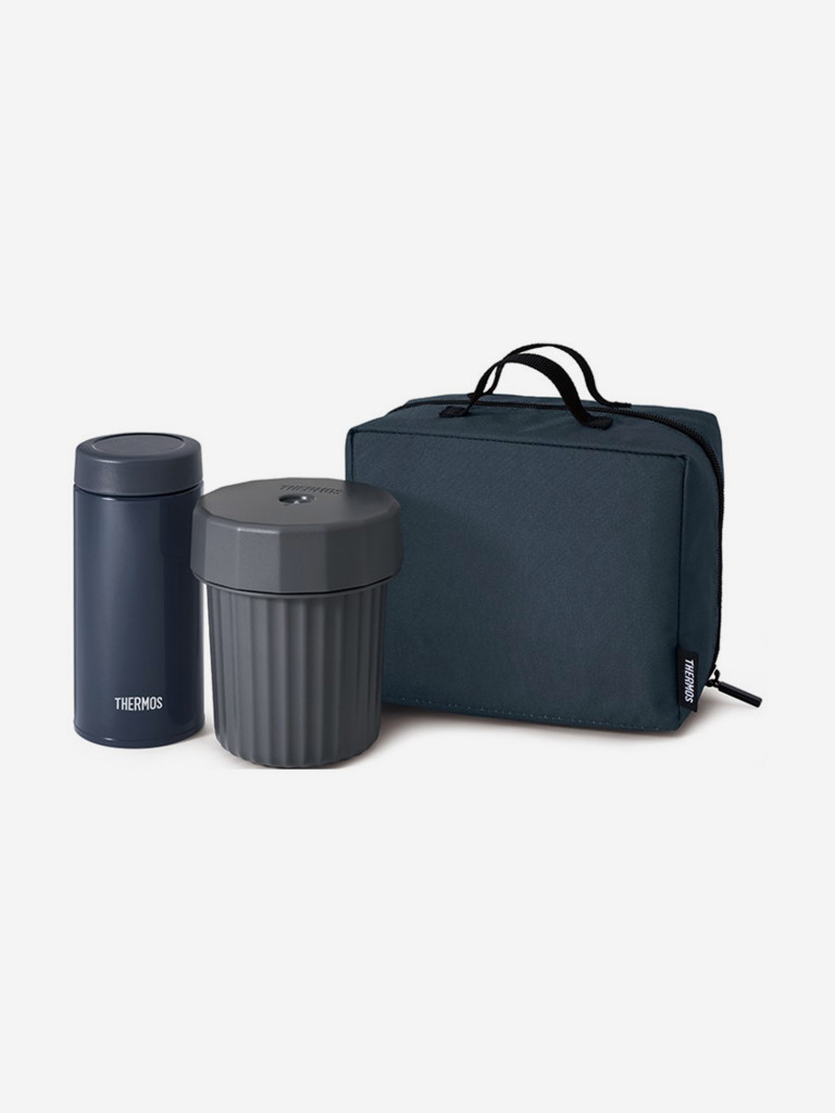 Термос с двумя контейнером в чехле 1 л THERMOS JEC-1000 тёмно-синий