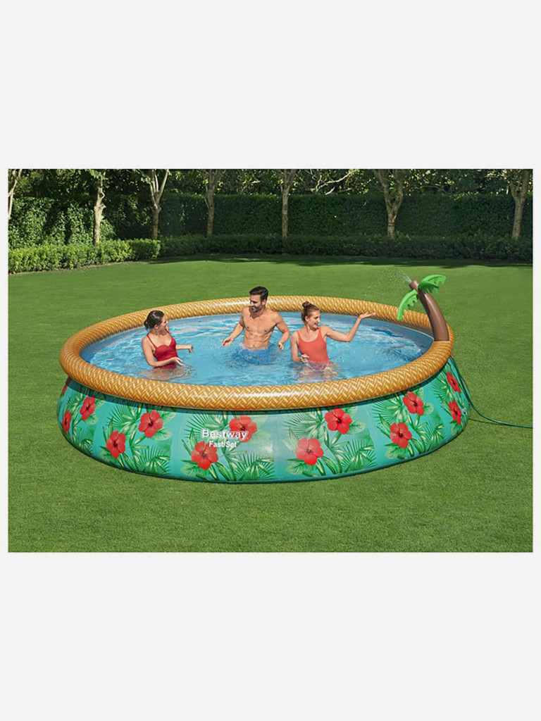 Бассейн надувной Bestway 57416 "Paradise Palms" (457х84см)+ фильтр-насос
