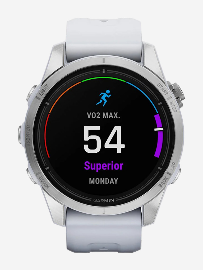 Спортивные часы Garmin EPIX PRO (Gen 2) Standard Edition 42 мм, серебристый корпус, белый ремешок