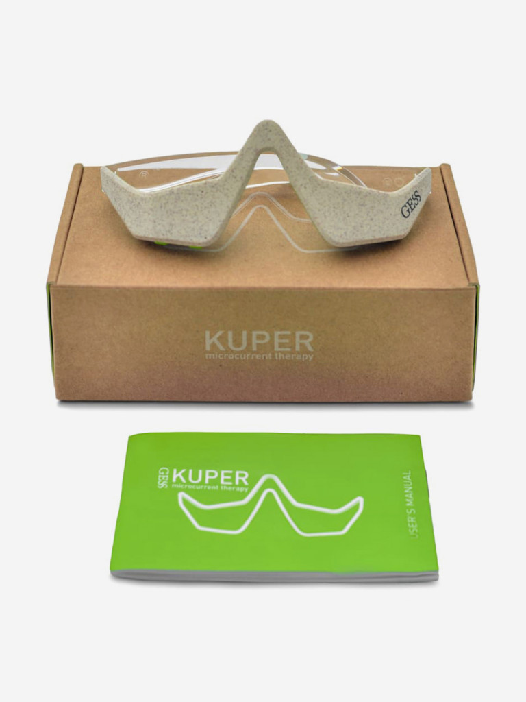 Аппарат для микротоковой терапии GESS KUPER, микротоковый массажер для лица и глаз, очки массажные лимфодренажные против морщин, отеков и темных кругов под глазами