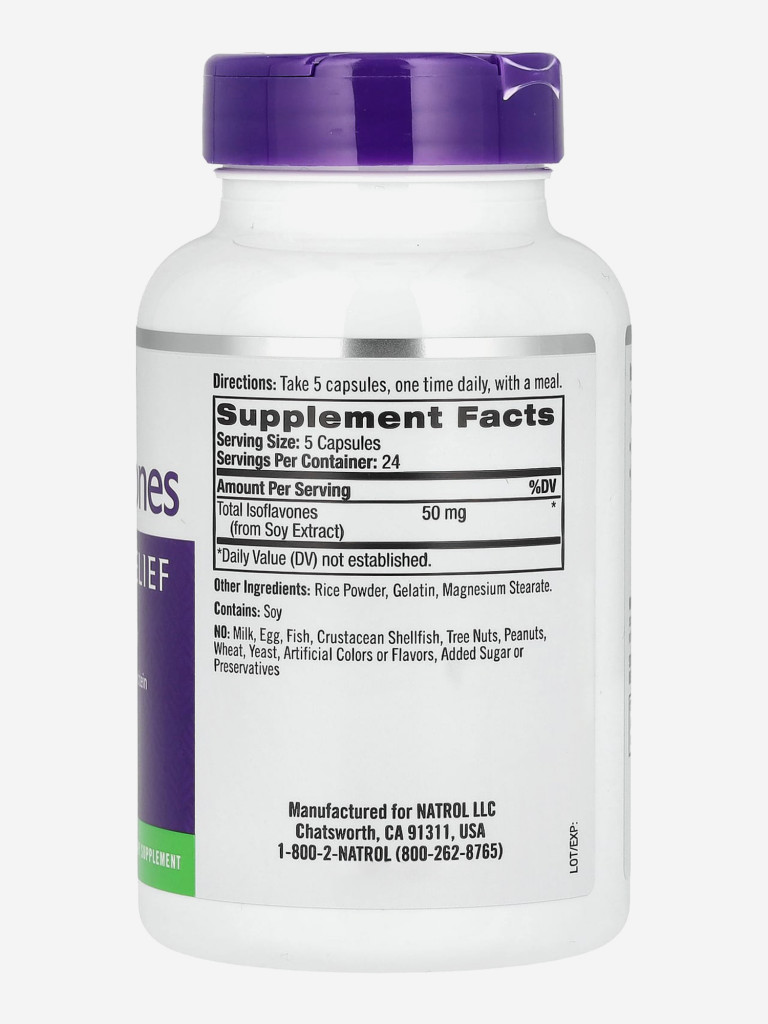 Комплекс для поддержки женского здоровья во время менопауз, изофлавоны сои, Natrol Soy Isoflavones 120 caps