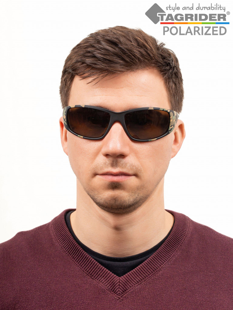 Очки поляризационные, солнцезащитные, антибликовые Tagrider в чехле N01-1 Brown