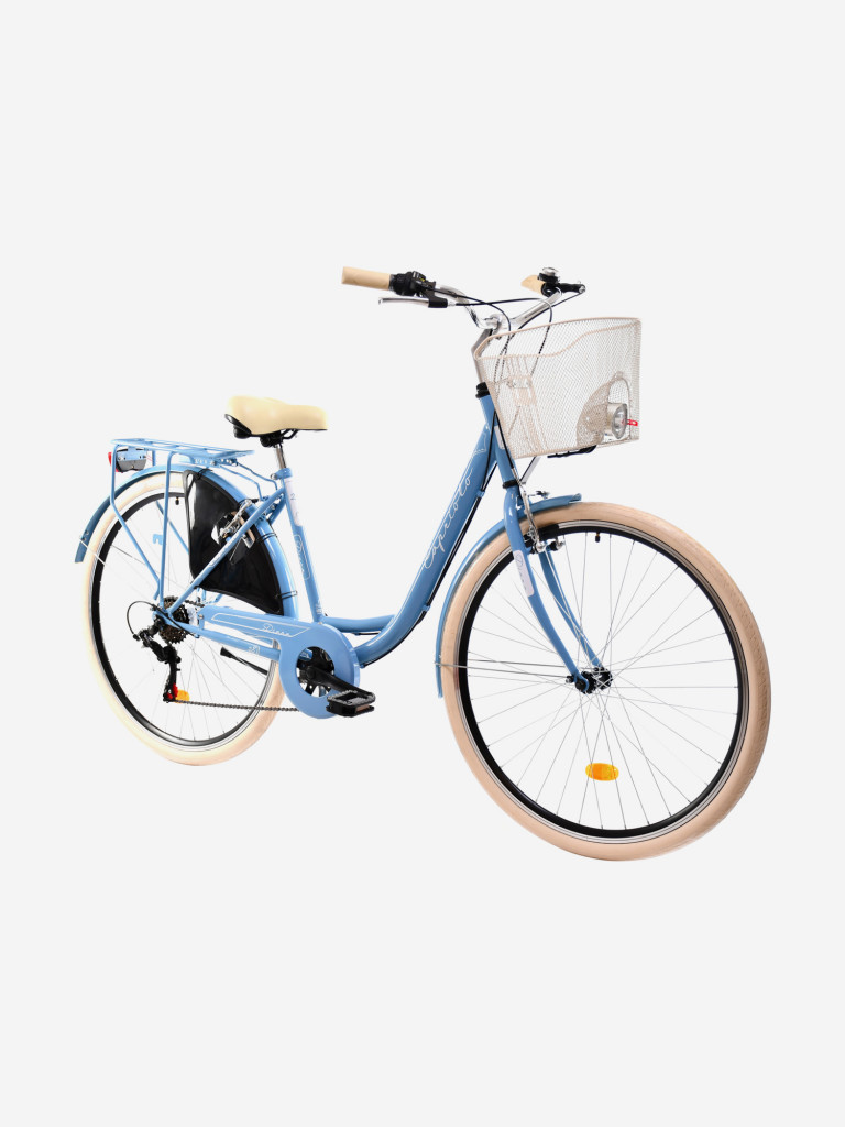Велосипед CAPRIOLO CITY DIANA STEEL (1 X 6), рама сталь 18'', колёса 28'' (лазурный - белый)