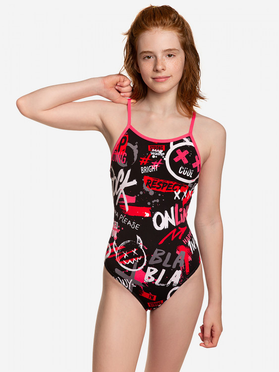 Юниорский купальник спортивный антихлор Mad Wave Nera junior PBT H1