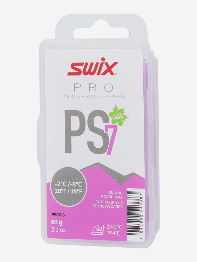 Мазь скольжения твердая Swix PS7 Violet, -2°C/-8°C, 60 г