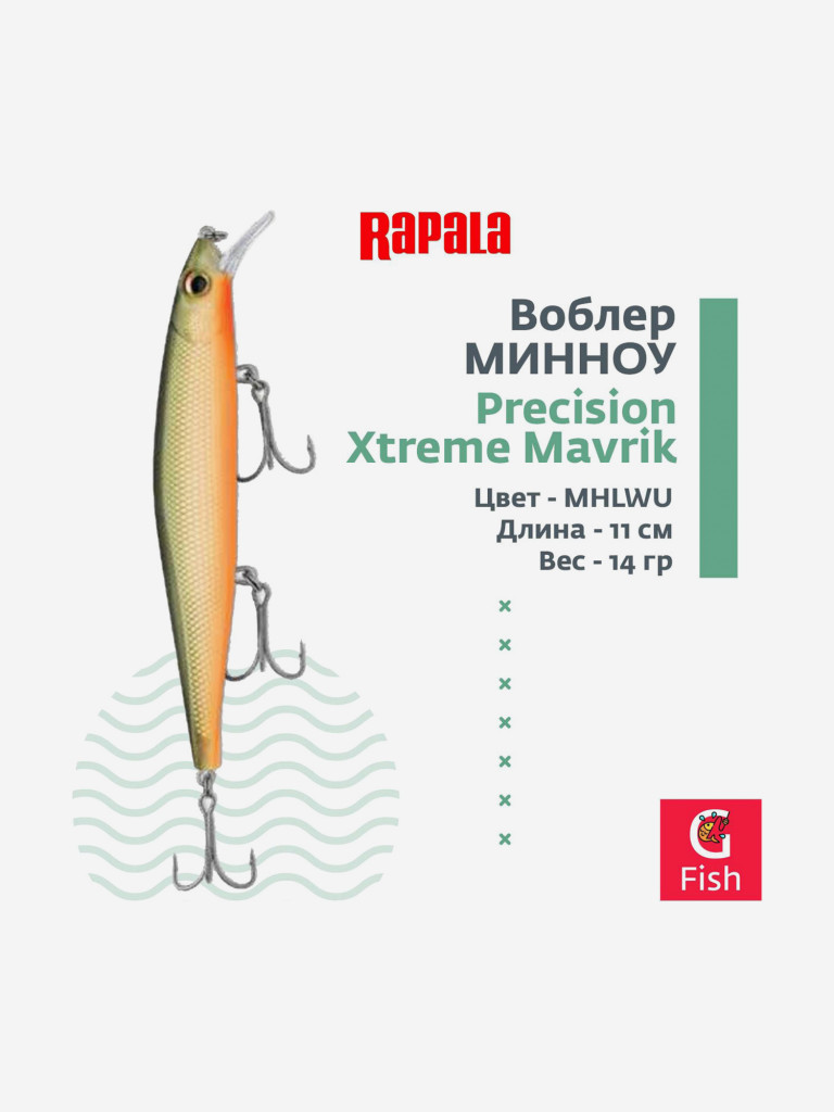 Воблер RAPALA Precision Xtreme Mavrik 110, MHLWU, суспендер, 1,5-1,9м, 11см, 14гр