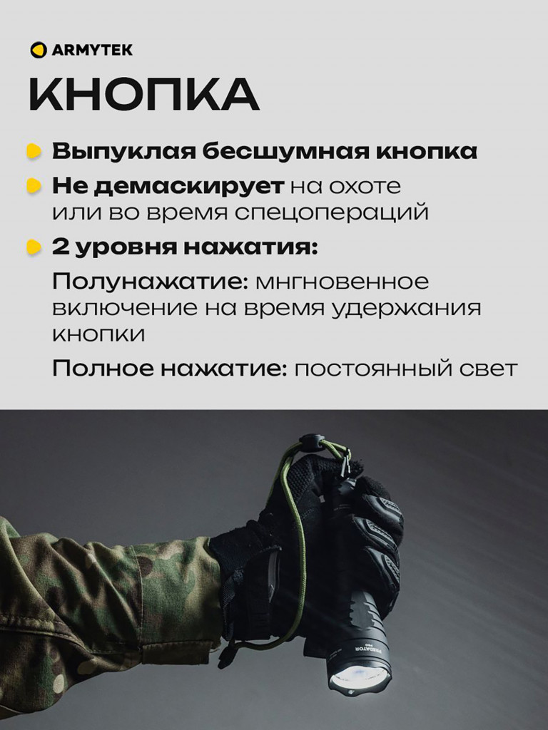 Подствольный фонарь для охоты Armytek Predator Pro 1500 lm, белый свет, до 501м
