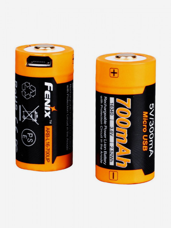 Аккумулятор 16340 Fenix 700 UP mAh Li-ion с разъемом для USB, ARB-L16-700UP