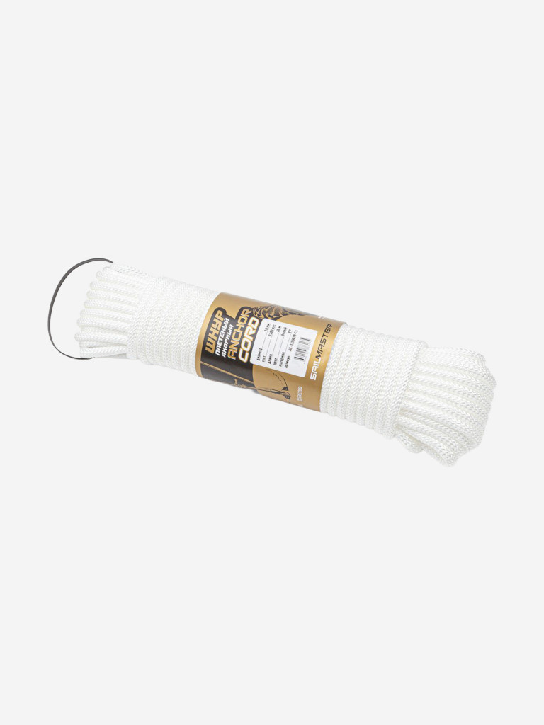 Шнур плетеный якорный Anchor Cord, Петроканат, 10.0 мм/1300 кг, 30 м, белый