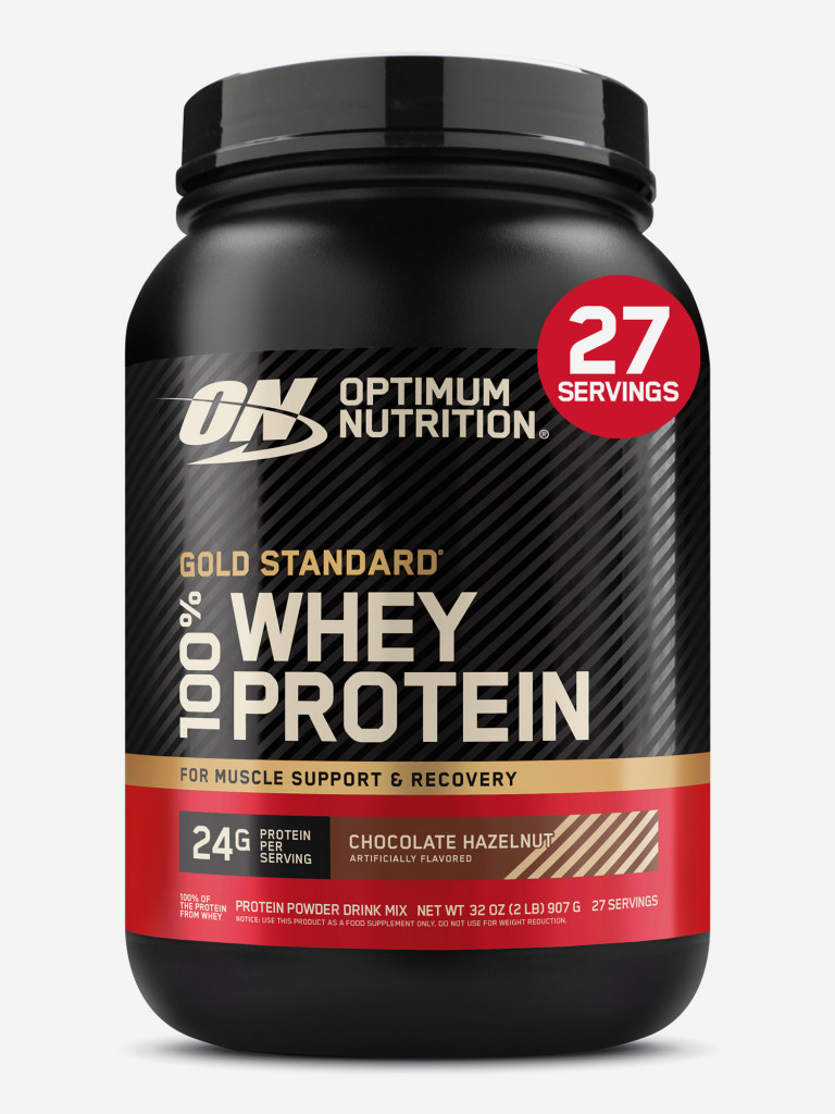 Протеин Optimum Nutrition Голд Стандарт 100% Вей, 907 г, Шоколад с фундуком