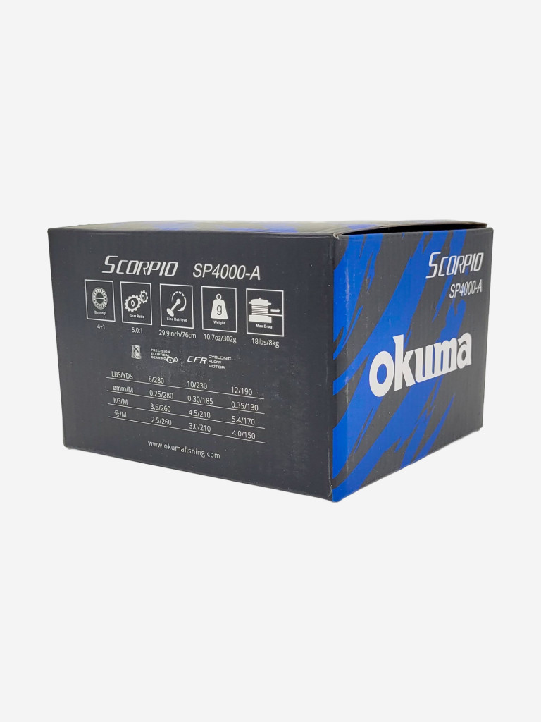 Катушка для спиннинга Okuma SCORPIO 1000S-A, катушка для удочки с передним фрикционом, с дополнительной шпулей