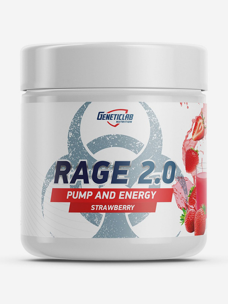 Энергетик RAGE 2.0 240 g Клубника Geneticlab Nutrition