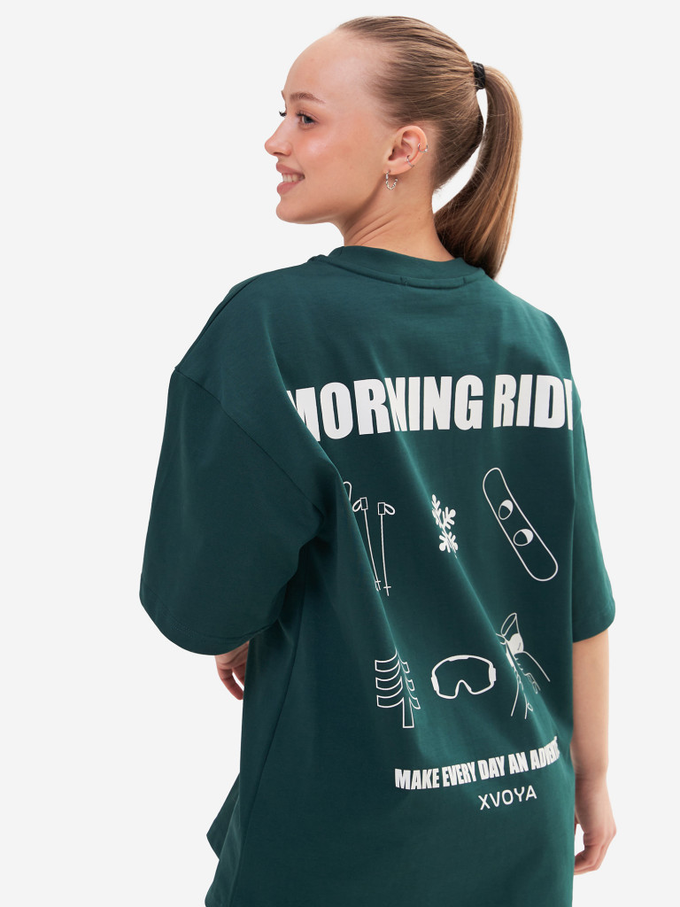 Футболка женская Morning Ride XVOYA темно-зеленая