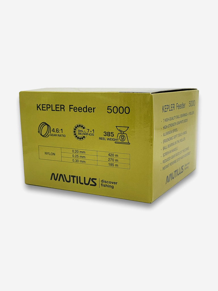 Катушка для спиннинга Nautilus KEPLER Feeder 5000, катушка для удочки с передним фрикционом