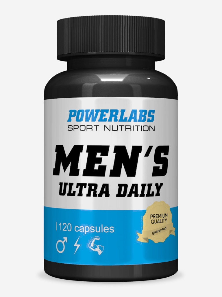 Комплекс витаминов для мужчин, Powerlabs, Mens Ultra Daily, 120 капсул