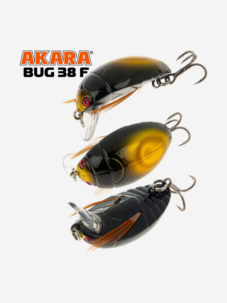 Воблер Akara Bug 38F кренк плавающий жук на голавля, язя, форель 4гр 4