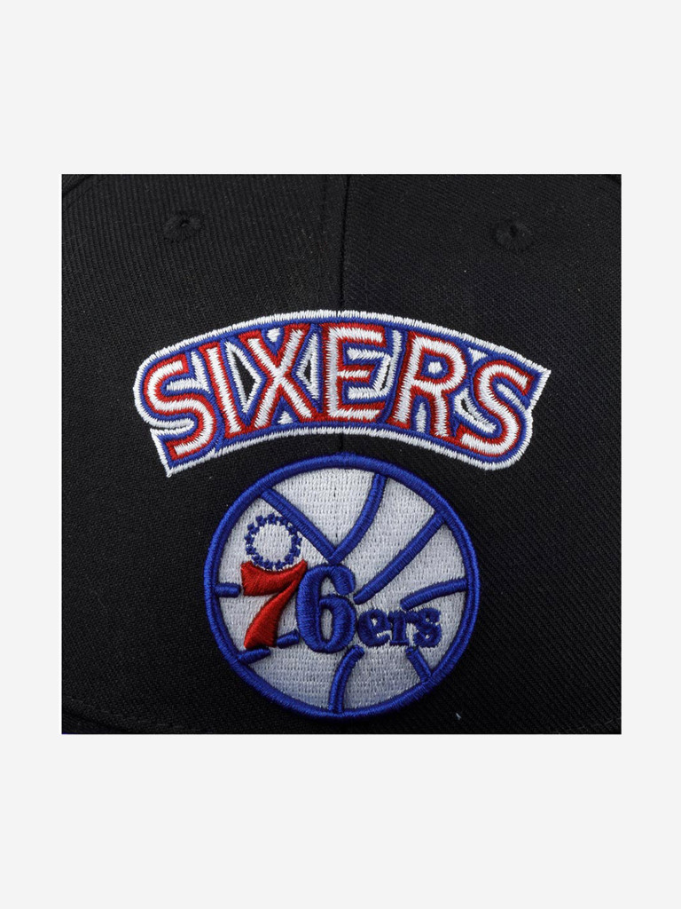 Бейсболка с прямым козырьком MITCHELL NESS HHSS2997-P76YYPPPBLCK Philadelphia 76Ers NBA (черный)