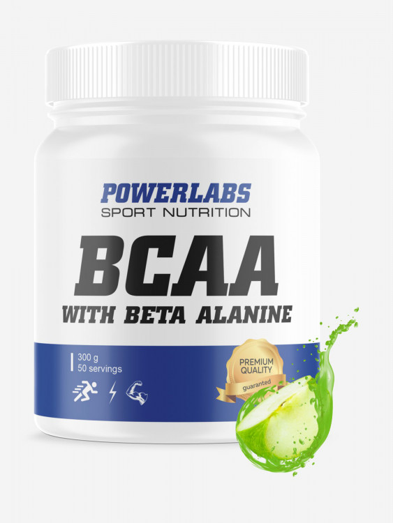 BCAA Beta-Alanine, Powerlabs, 300 г, яблоко