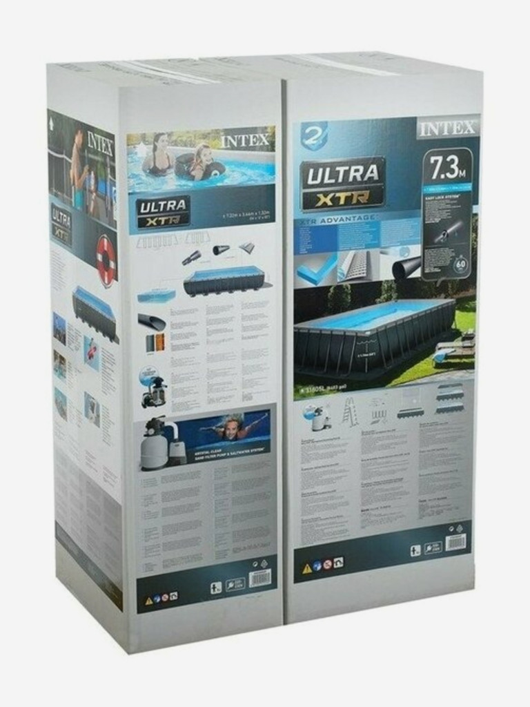 Прямоугольный каркасный бассейн Intex 26368 Ultra XTR Frame (732х366х132см)