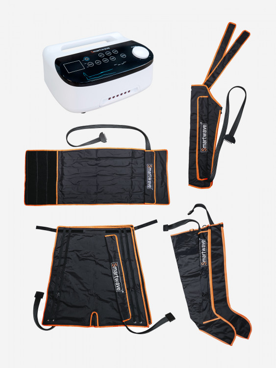 Лимфодренажный массажер Smartwave 600, комплект с манжетами для ног, манжетой для руки, манжетой для талии и манжетой-шорты
