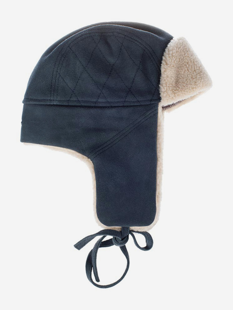 Шапка-ушанка STETSON 9297302 BOMBER CAP CALF SPLIT (синий)