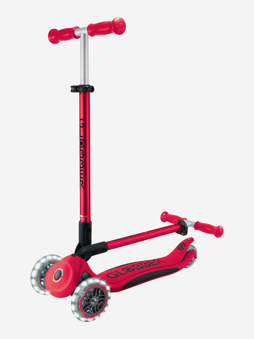 фото Самокат детский globber primo foldable plus lights, красный