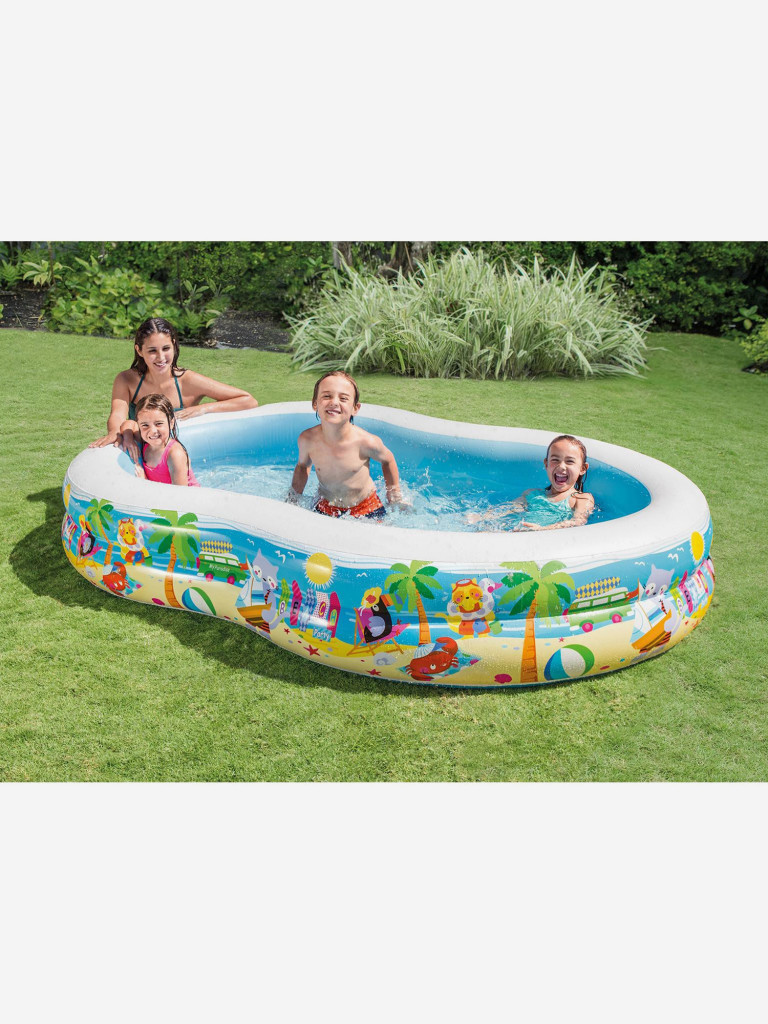 Надувной бассейн Intex 56490NP "Swim Center Seashore Pool" 262x160x46 см