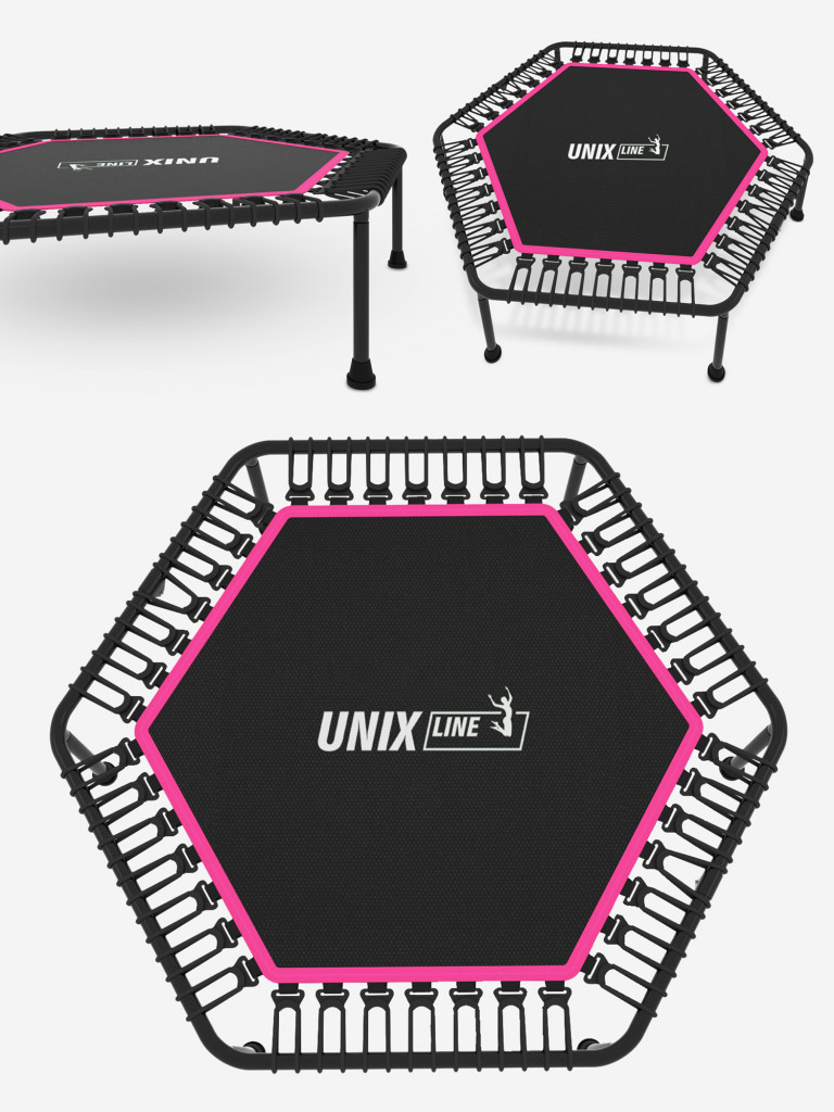 Батут спортивный для фитнеса и джампинга UNIX Line Fitness Lite 125 см, розовый