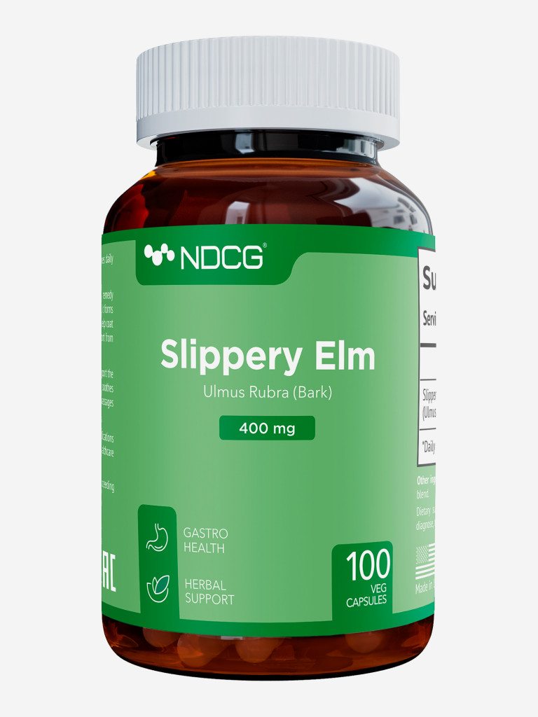 Slippery Elm Скользкий вяз (ржавый) NDCG, 400 мг, 100 капсул