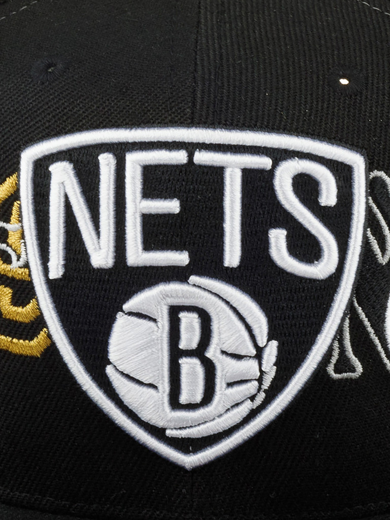 Бейсболка с прямым козырьком MITCHELL NESS HHSS3180-BNEYYPPPBLCK Brooklyn Nets NBA (черный)