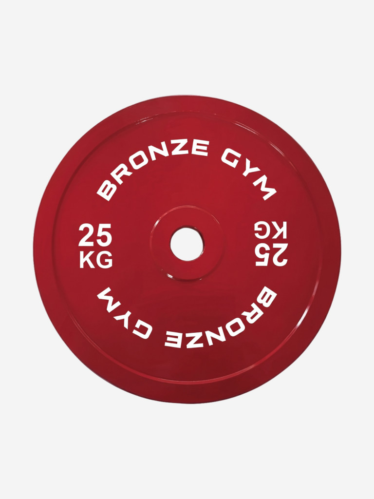 Диск калиброванный BRONZE GYM для пауэрлифтинга красный 25 кг
