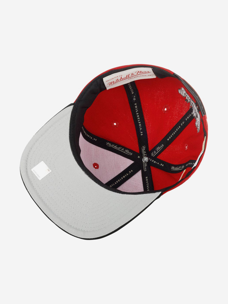 Бейсболка с прямым козырьком MITCHELL NESS HHSS3464-AHAYYPPPRDBK Atlanta Hawks NBA