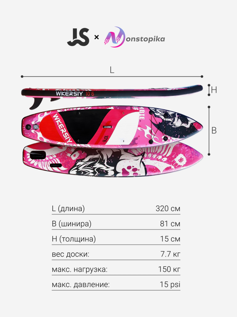Доска для SUP-серфинга Nonstopika JS Wkersiy