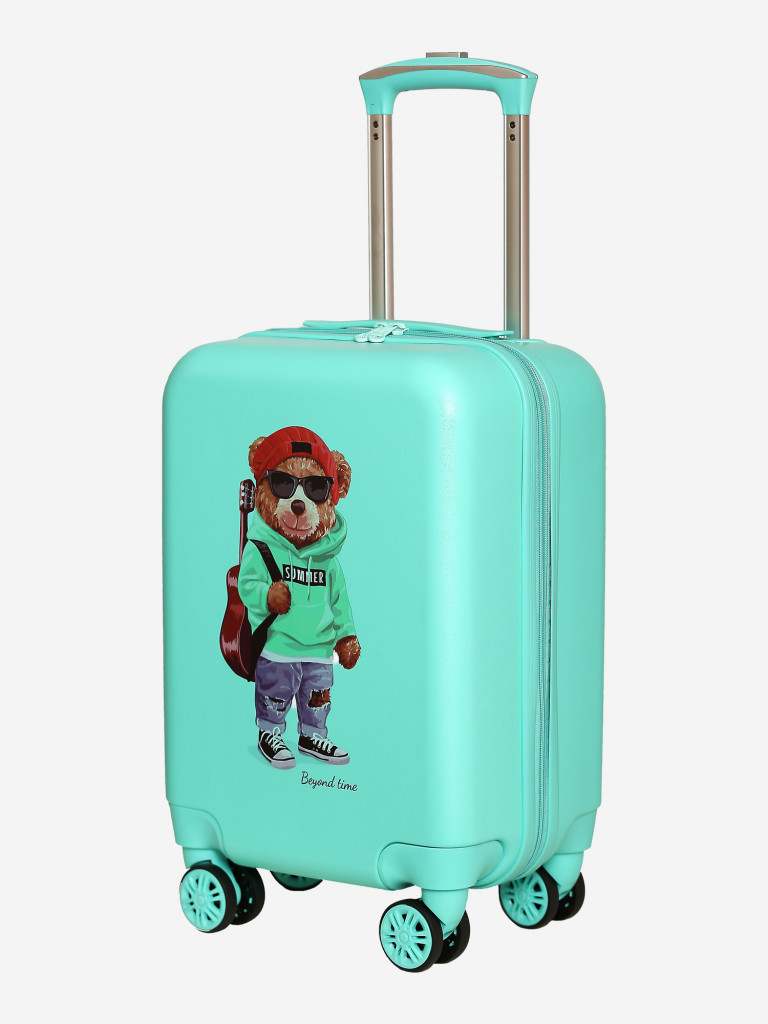 Чемодан детский BEYOND TIME R102 Мишка с гитарой зеленый