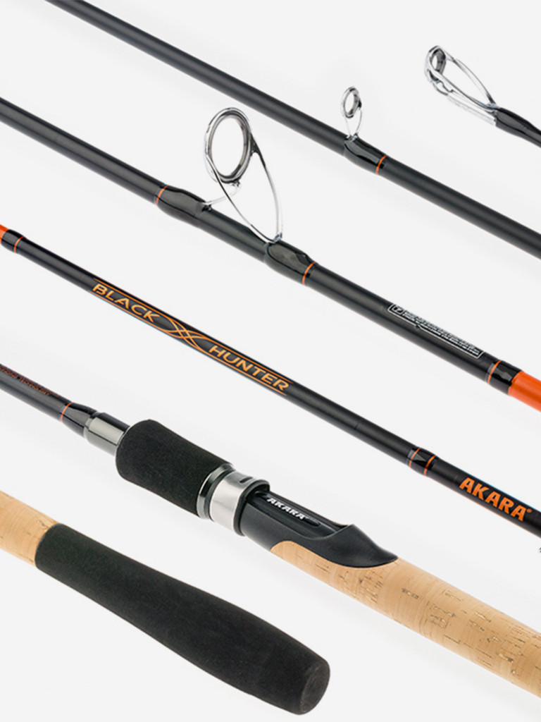 Спиннинг штекерный углеволоконный 2 колена Akara Black Hunter (28-80) XH802 2,44 м